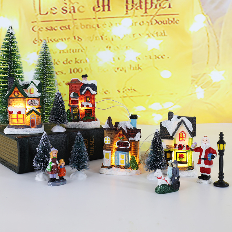 🎄Christmas Pre-sale-50% Off🏡Christmas Village LED Light Miniature House Set (10 Pcs)-EchoDecor