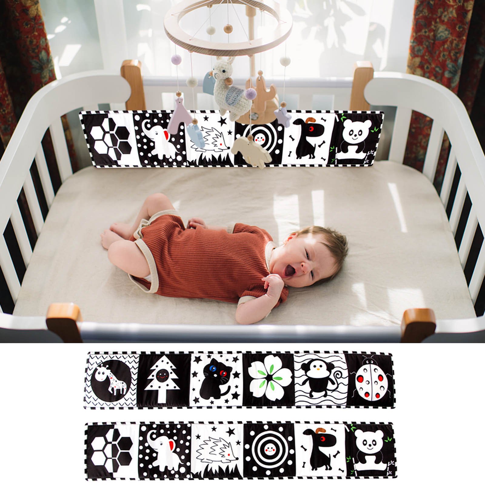 👶Sweet Cloth Book for Baby Early Education📕（ Black and White）-EchoDecor