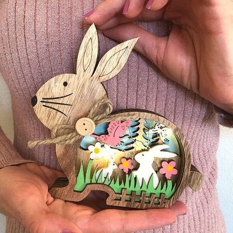 ✨Cute Decorations-🐰WOODEN DECOR LED LIGHT-EchoDecor