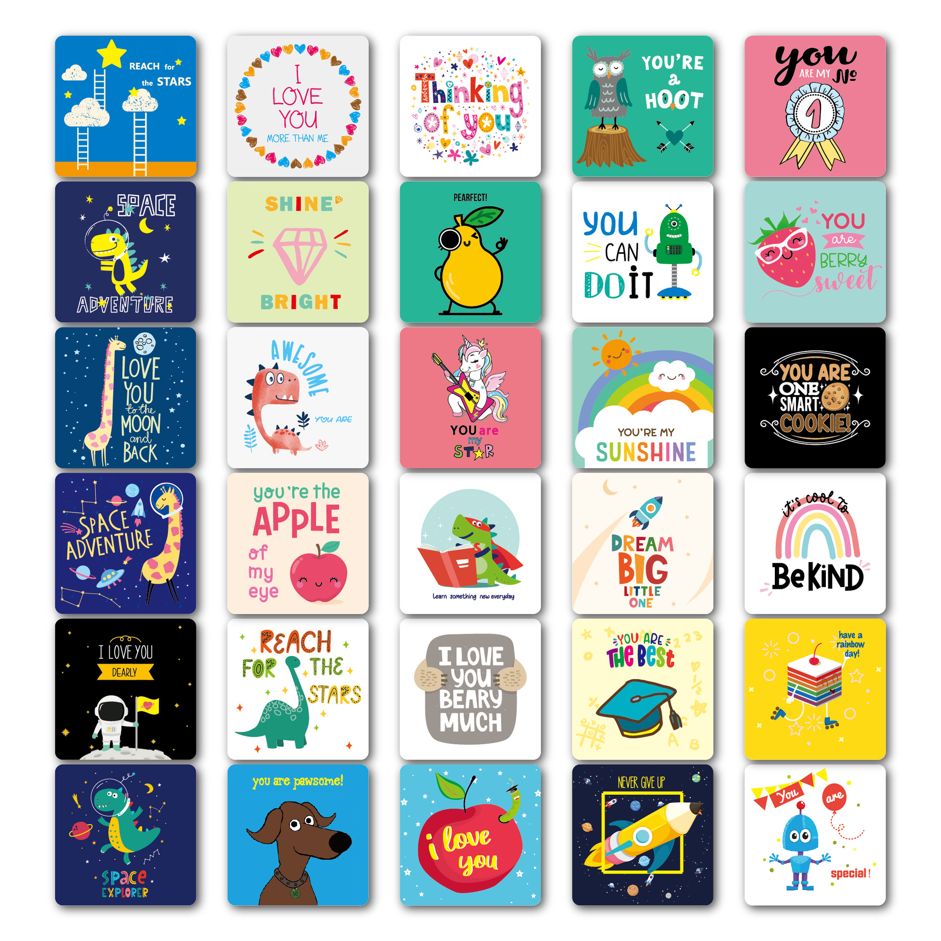 Lunch Box Notes For Kids(Set Of 60 Cards)-EchoDecor