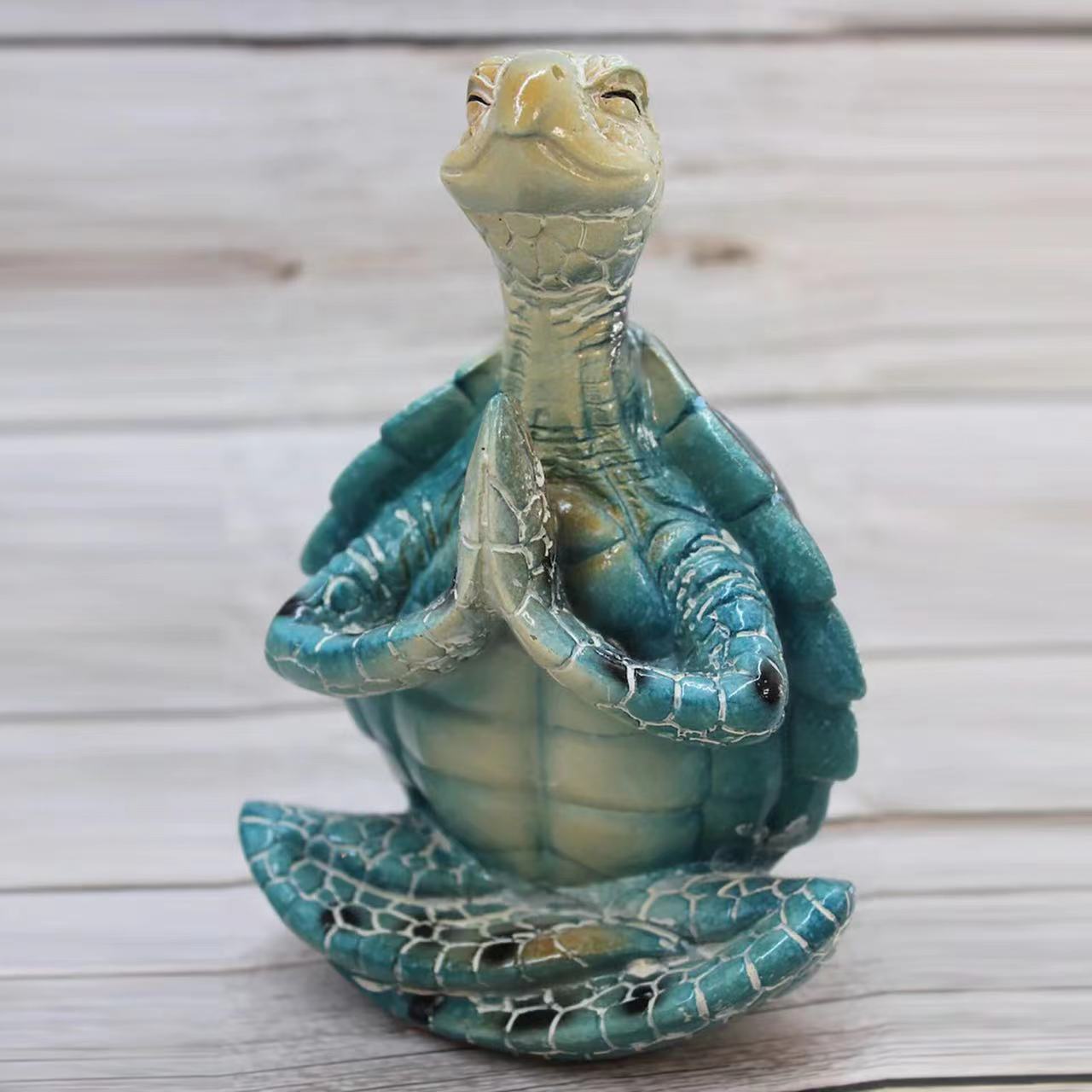 Sea Turtle Yoga Statue Sea Turtle Meditation Home Decor-EchoDecor