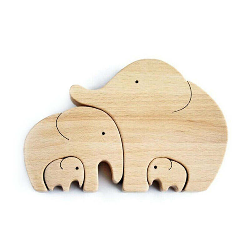Elephant Family Wooden Decor Craft-EchoDecor