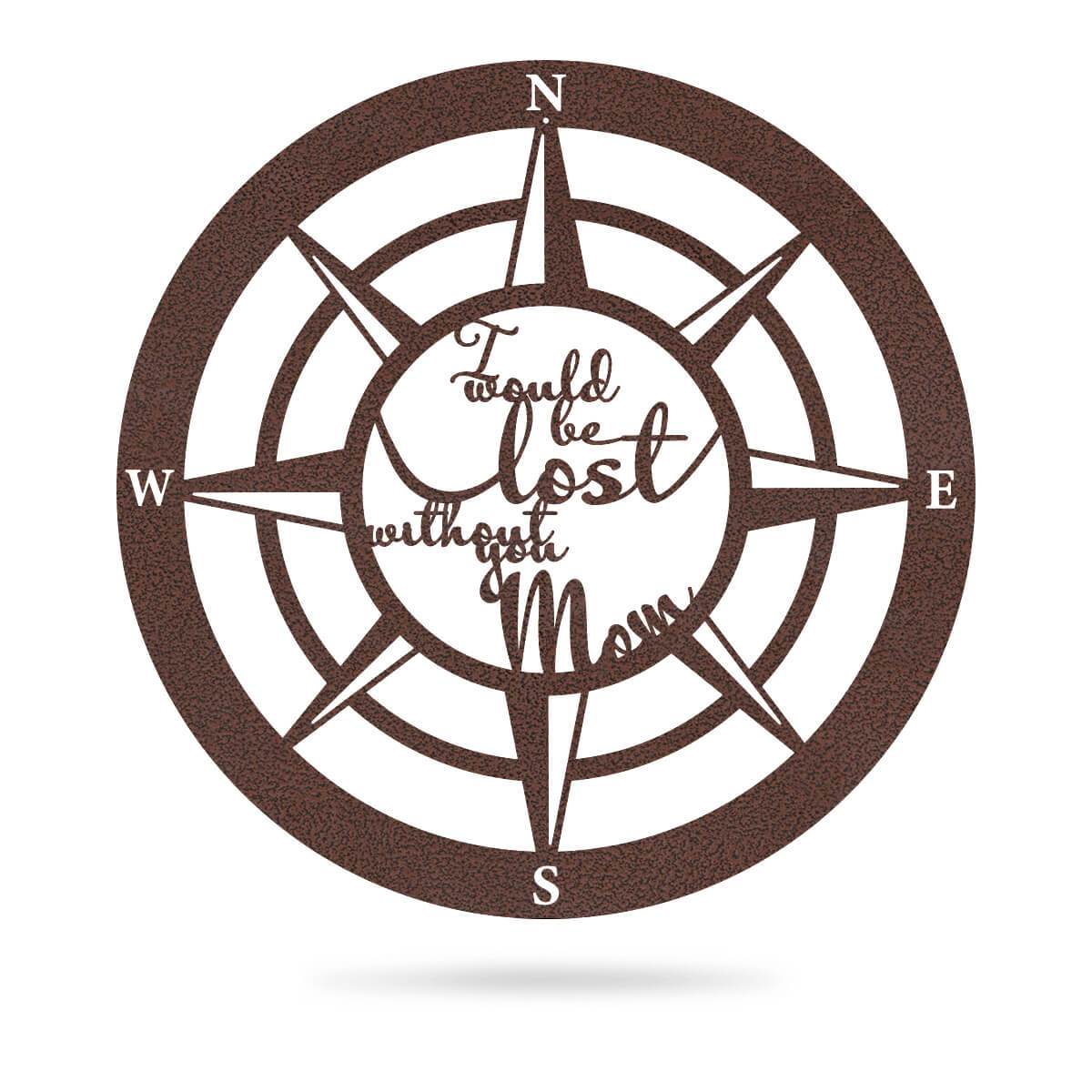 Lost Without Mom Compass Wall Art - Type B-EchoDecor