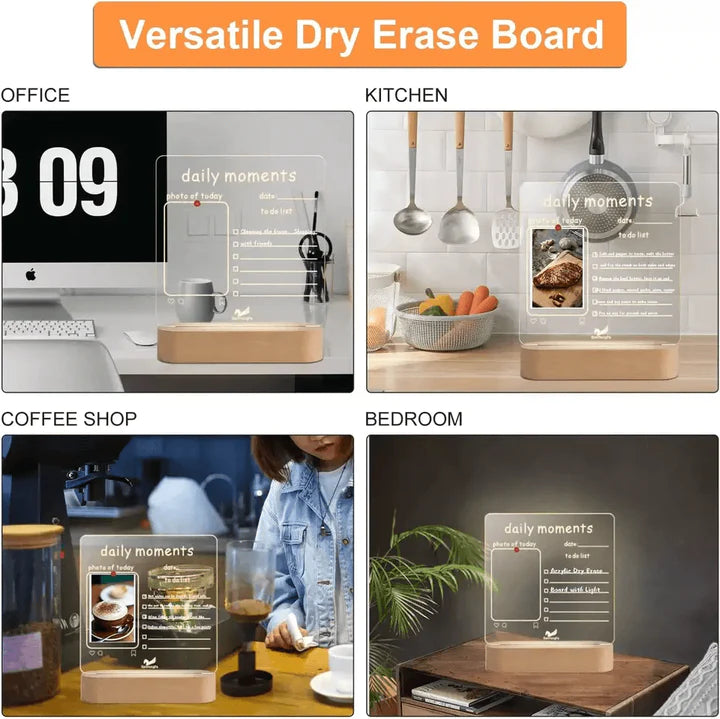 Lighted Message Writing Board With Pen-EchoDecor