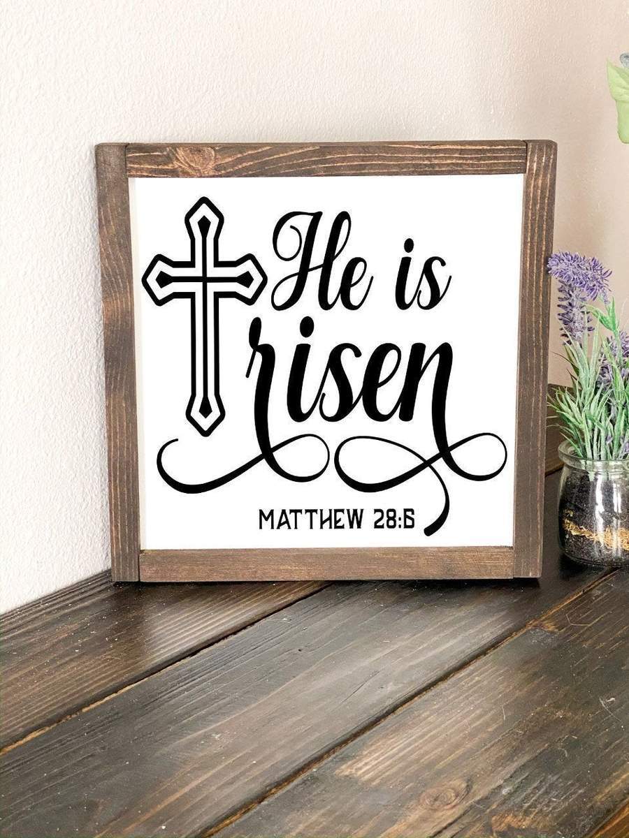 He is Risen framed sign-EchoDecor