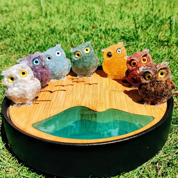 ✨Natural Crystal Gemstone Owl🦉Cute Decoration🥰-EchoDecor