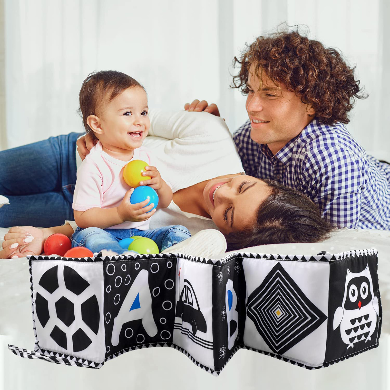 👶Sweet Cloth Book for Baby Early Education📕（ Black and White）-EchoDecor