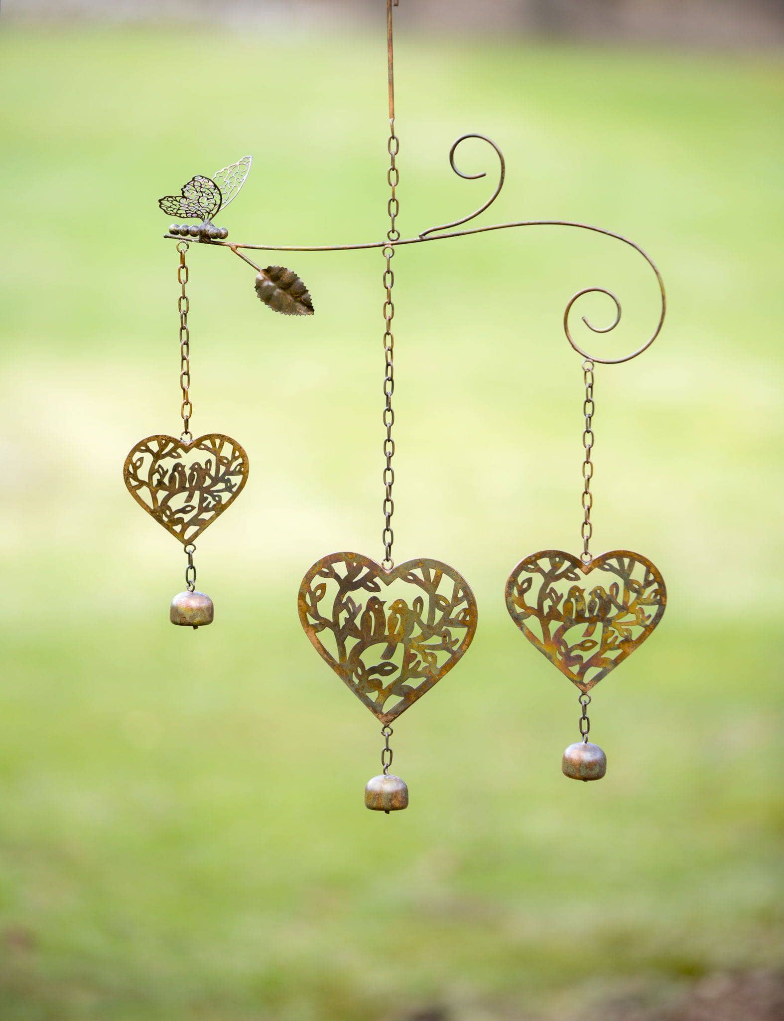 Butterfly Open Hearts Wind Chime-EchoDecor