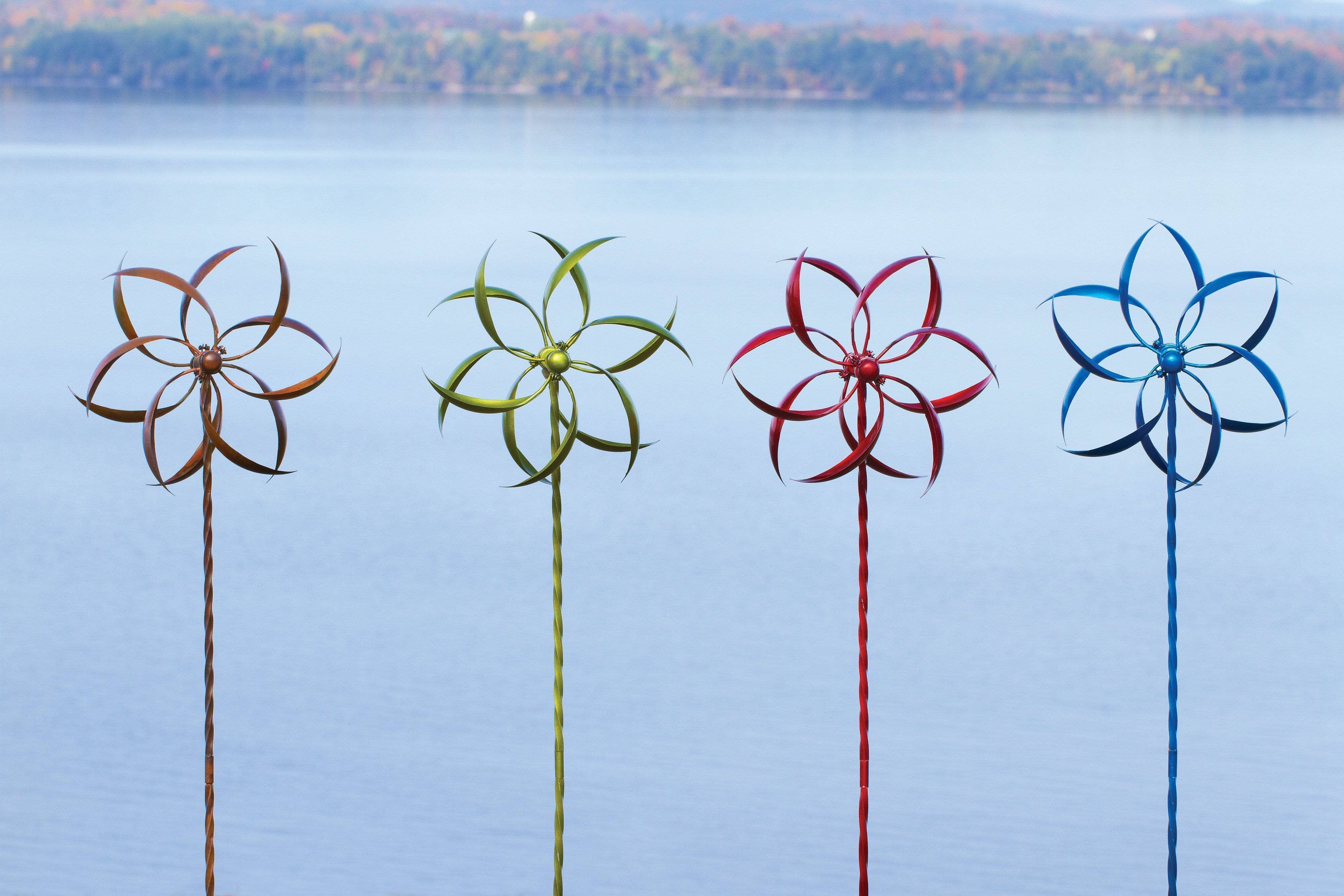 Red Feather Wind Spinner, 15"-EchoDecor