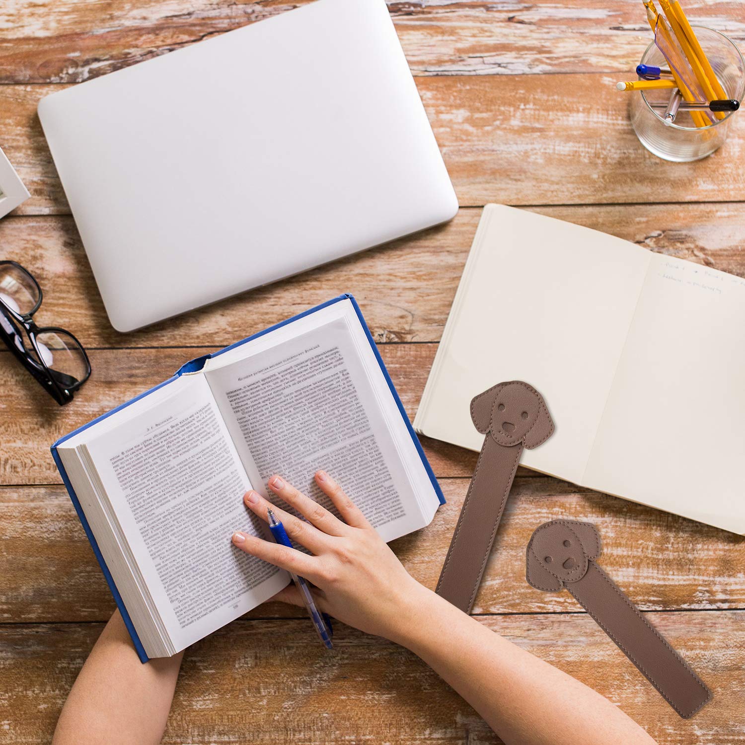 🐶PU Animal Puppy Bookmarks-3PCS-EchoDecor