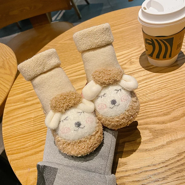 🎄Early Christmas Sale-🛒50% OFF-A Pair of Baby Cartoon Plush Cotton Toddler Shoes🐑🧦-EchoDecor