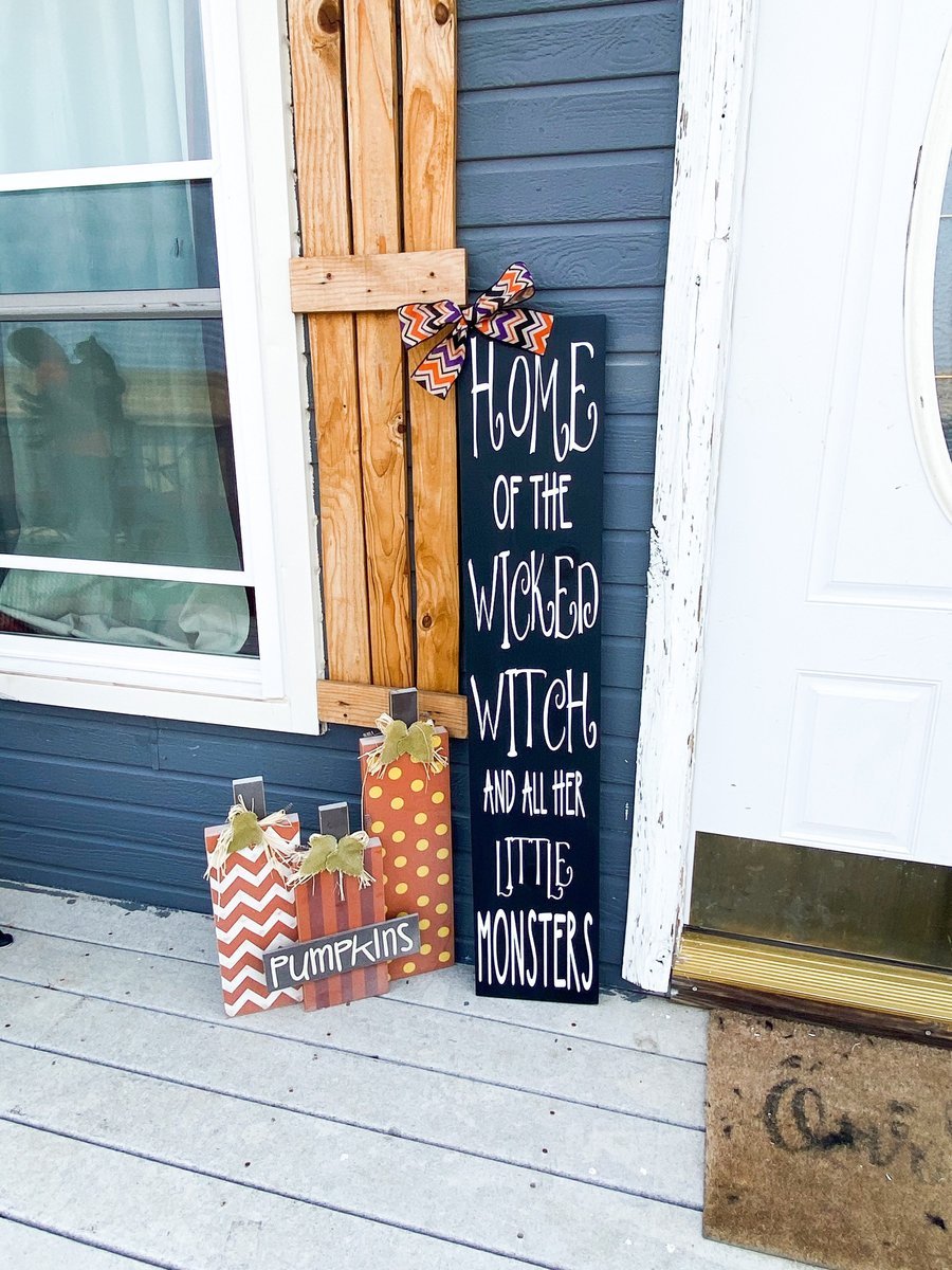 Home of wicked witch sign & all her little monsters sign-EchoDecor