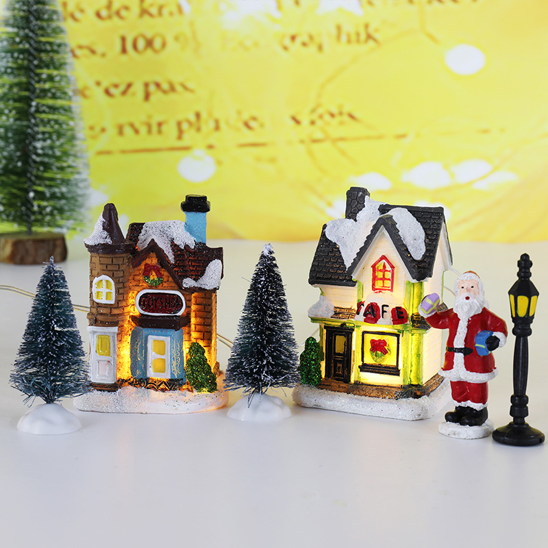 🎄Christmas Pre-sale-50% Off🏡Christmas Village LED Light Miniature House Set (10 Pcs)-EchoDecor