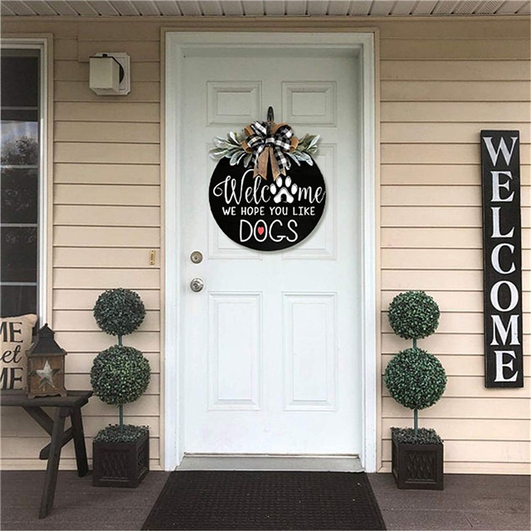 🐶(Last Day Promotion-SAVE 50% OFF) 16″ Front Door Welcome Wooden Sign-EchoDecor