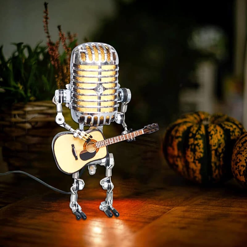 Vintage Metal Microphone Robot Desk Lamp🎸-EchoDecor