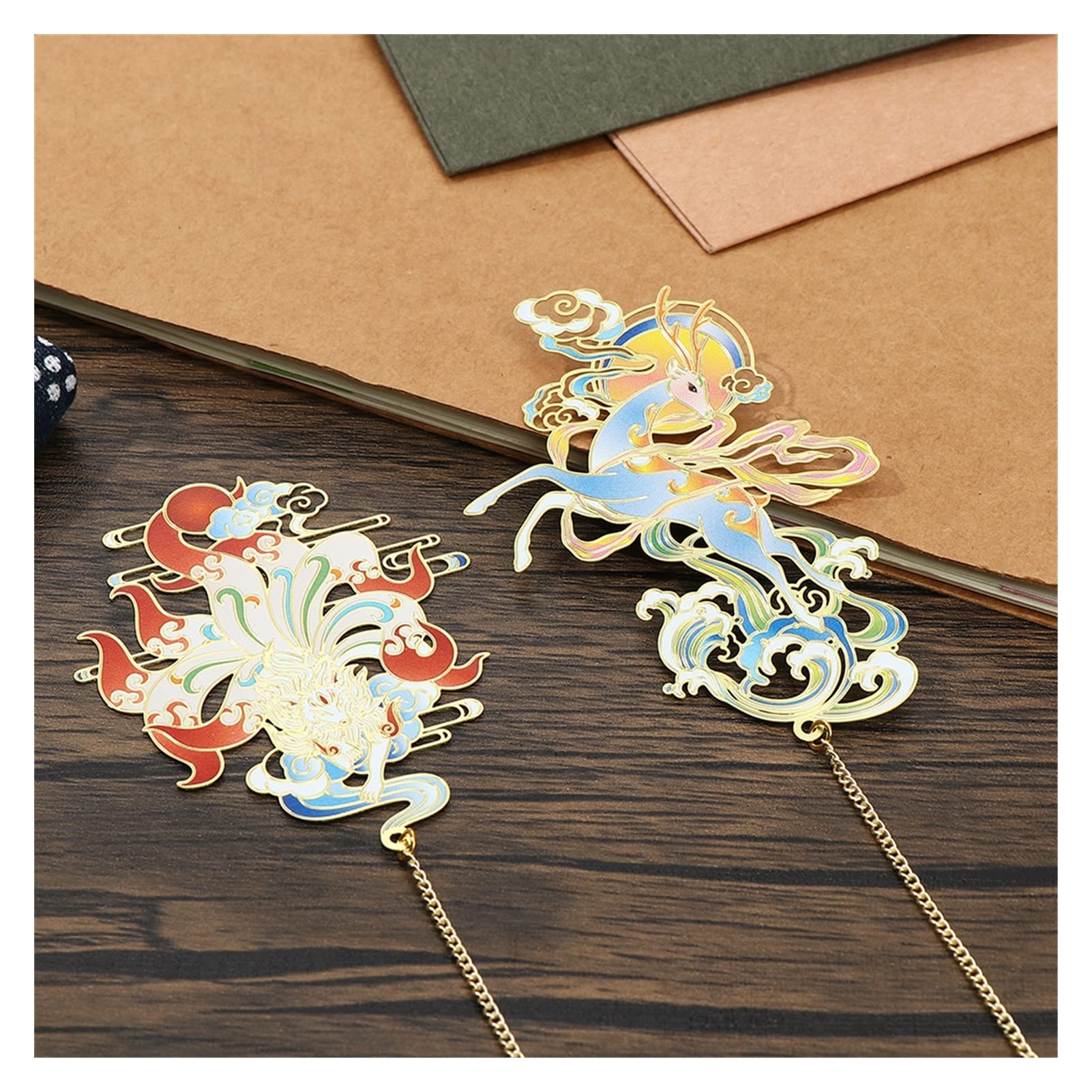 Luxury Metal Bookmark Mythical Beast Ancient Style-EchoDecor