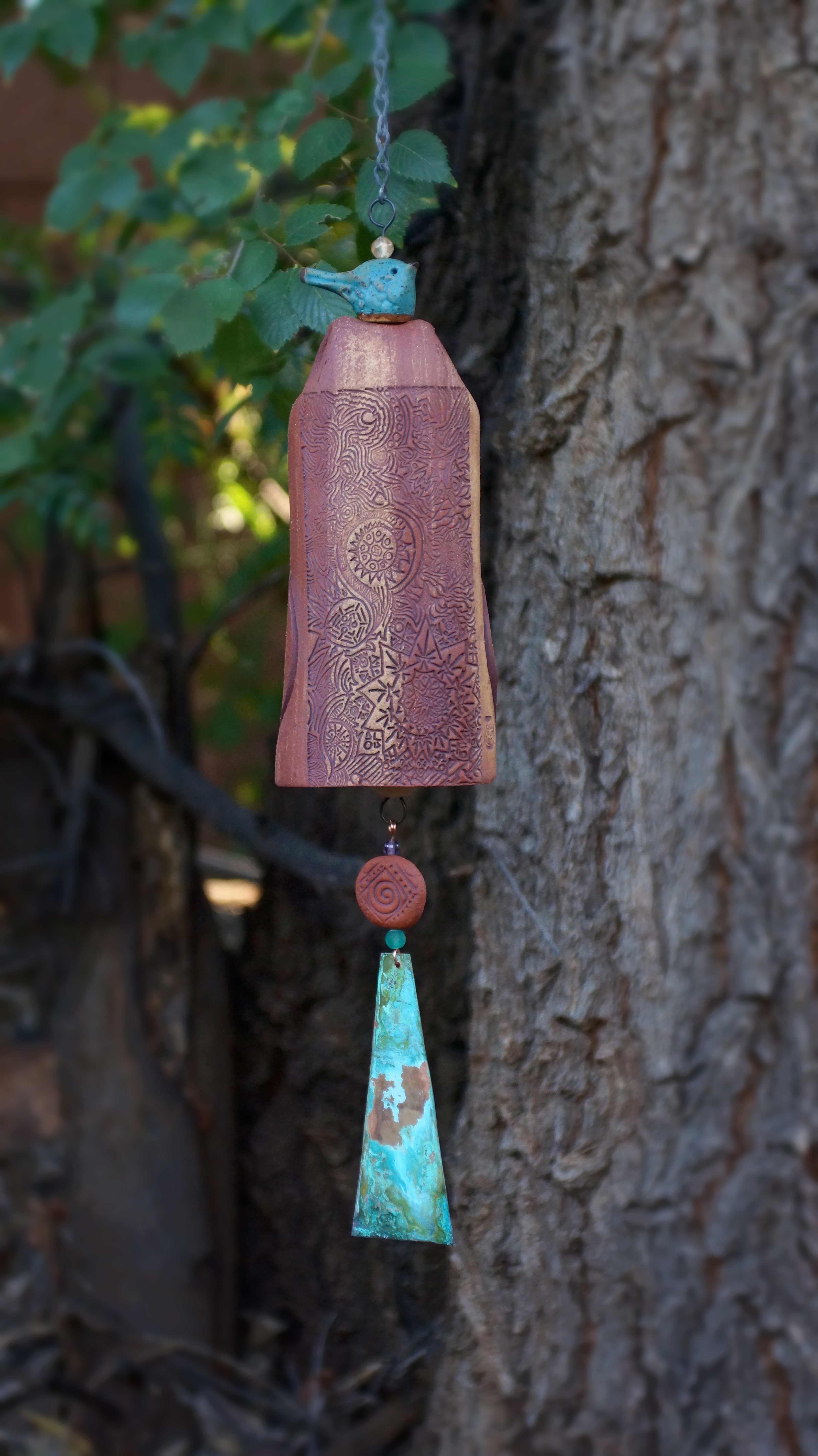 Bereavement Gift Wind Chime with Bird Sculpture-Etcy Decor