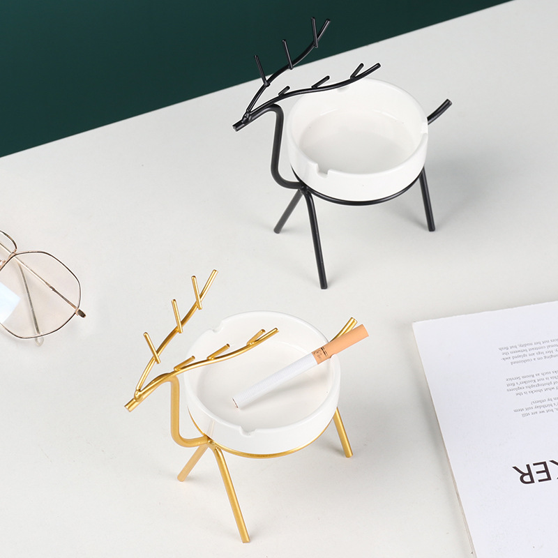 Modern Deer Ceramic Ashtray-EchoDecor