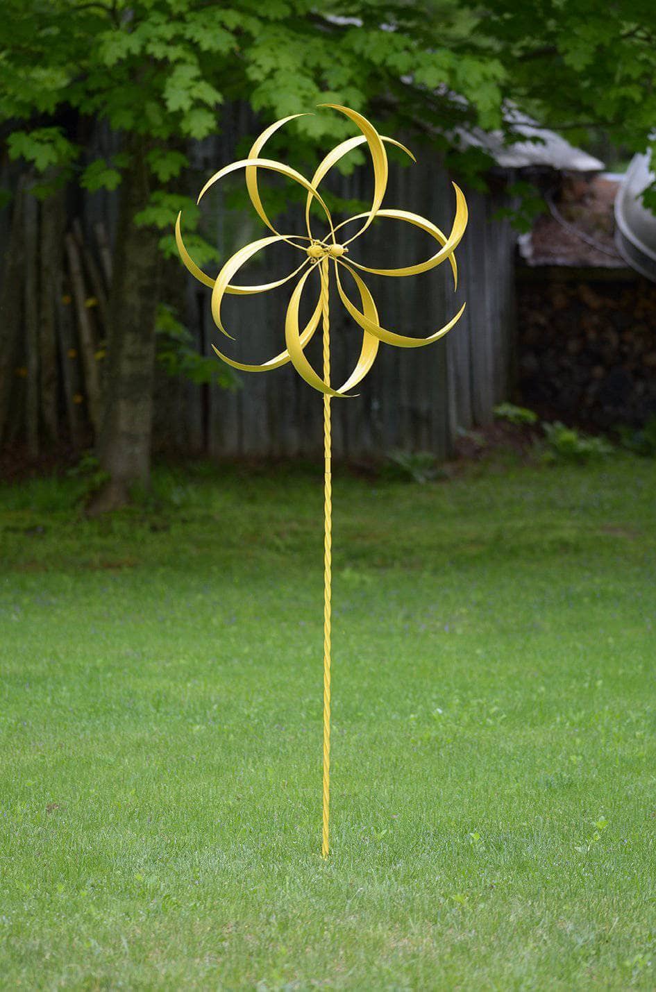 Yellow Feather Wind Spinner, 32"-Etcy Decor