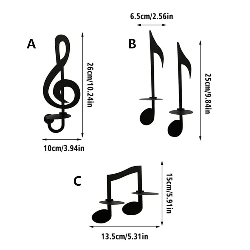 🌟Unique Decorations--🎶Black Music Note Wall Sconce-EchoDecor