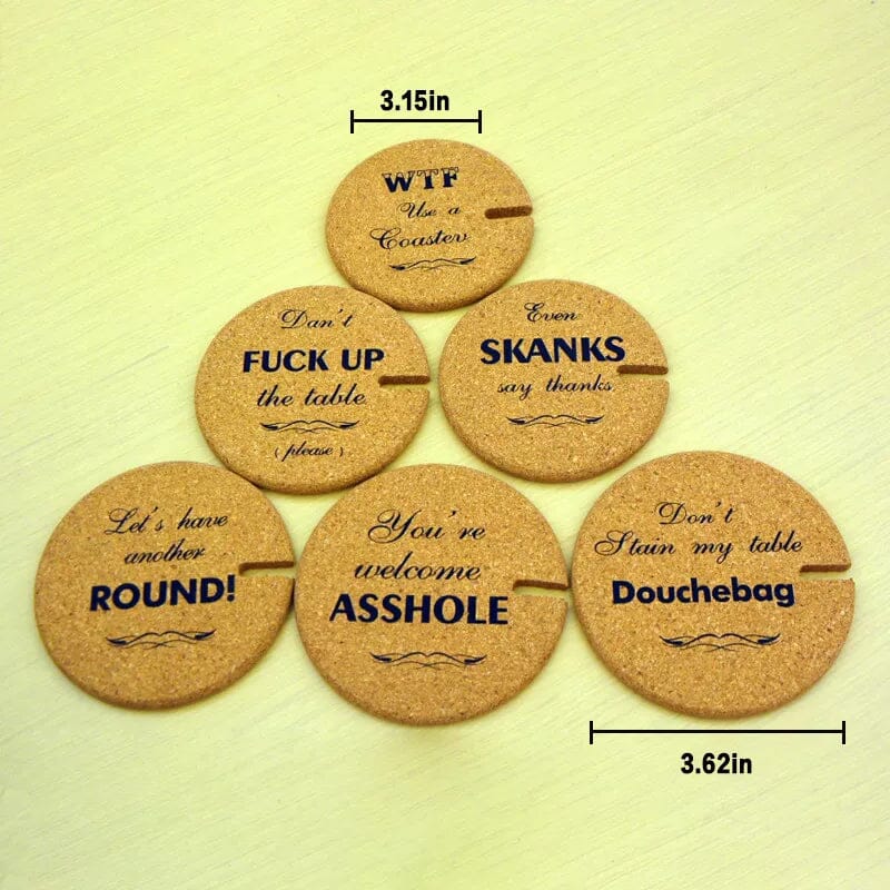 🎁 Funny Rude Cork Coasters-EchoDecor