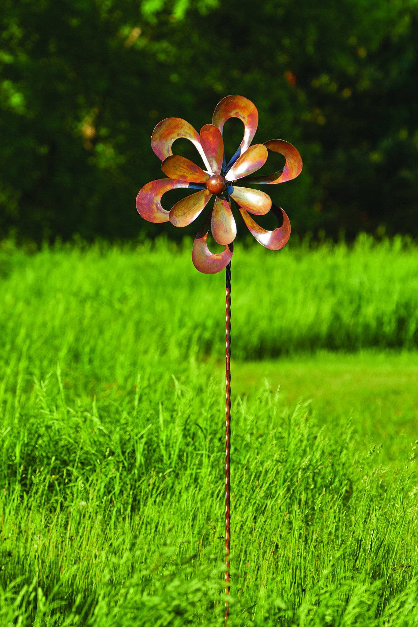 Floral Cutout Wind Spinner, 22"-EchoDecor