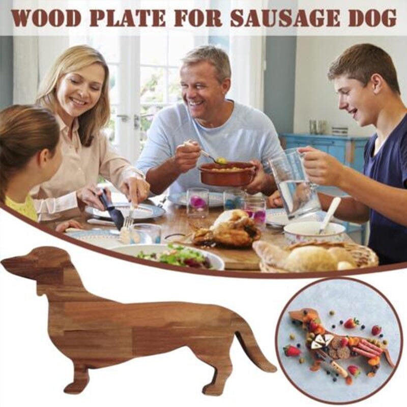 🐶Wooden Dachshund Dog Dinner Plate-EchoDecor