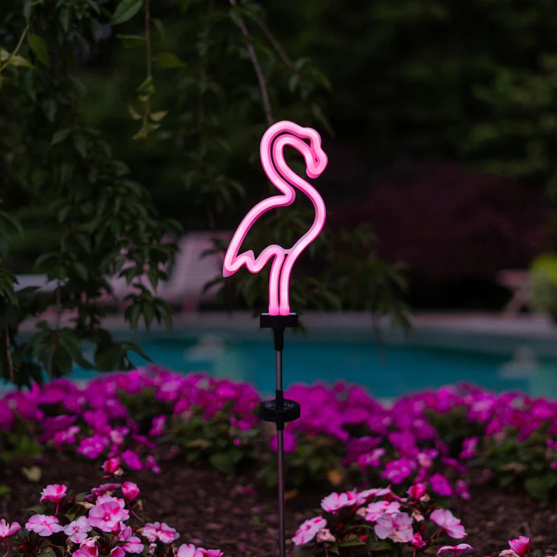 💟2022 NEW Solar LED Neon Unique Profile Friendly Garden Stake Light Sign-EchoDecor