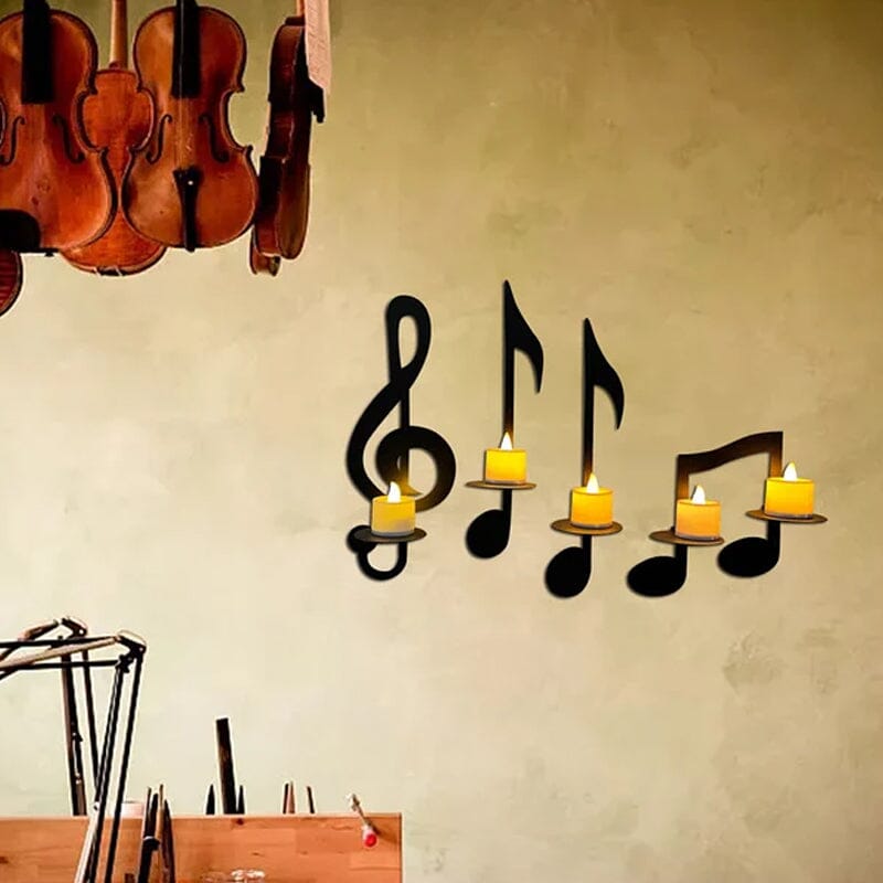 🌟Unique Decorations--🎶Black Music Note Wall Sconce-EchoDecor