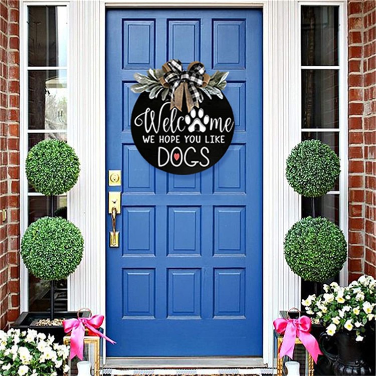 🐶(Last Day Promotion-SAVE 50% OFF) 16″ Front Door Welcome Wooden Sign-EchoDecor