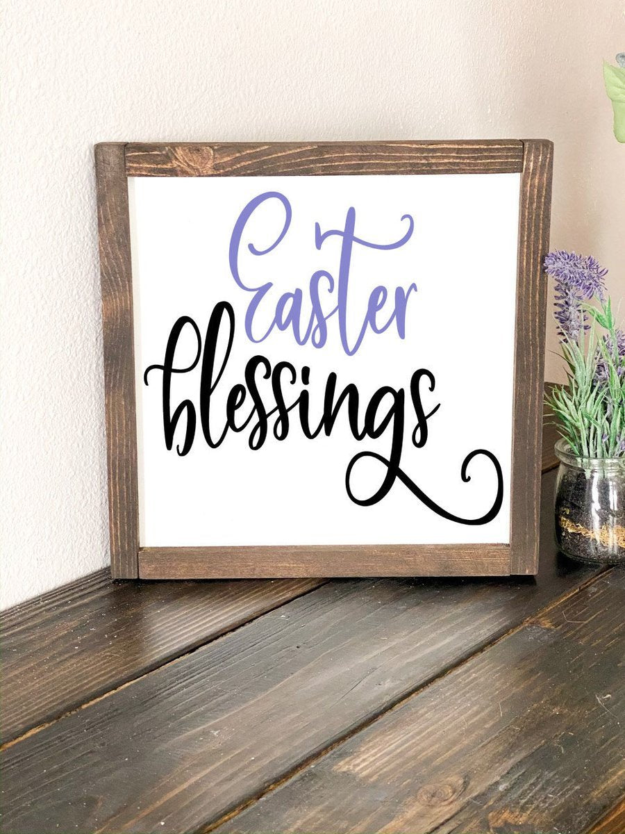 Easter blessings framed sign-Etcy Decor