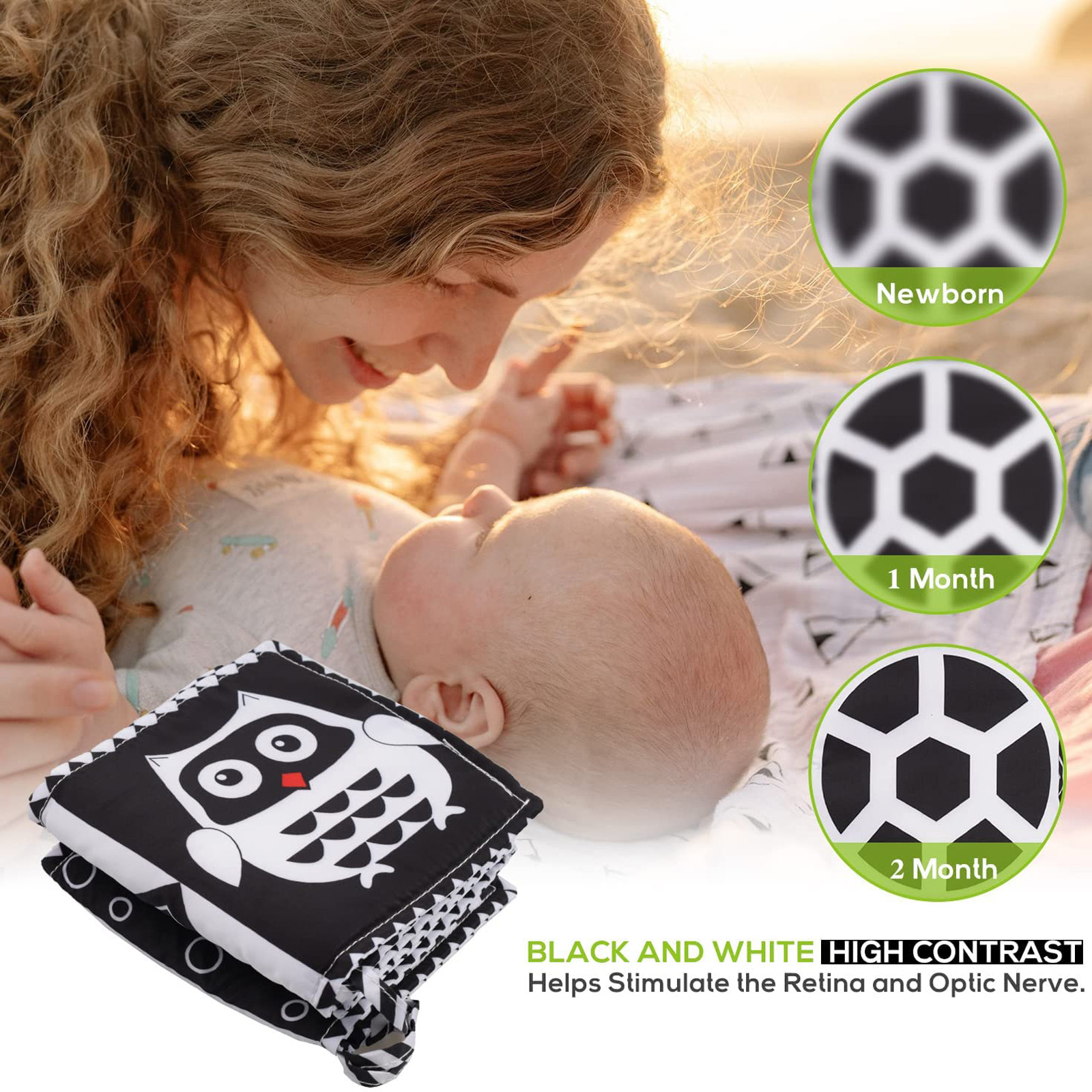 👶Sweet Cloth Book for Baby Early Education📕（ Black and White）-EchoDecor