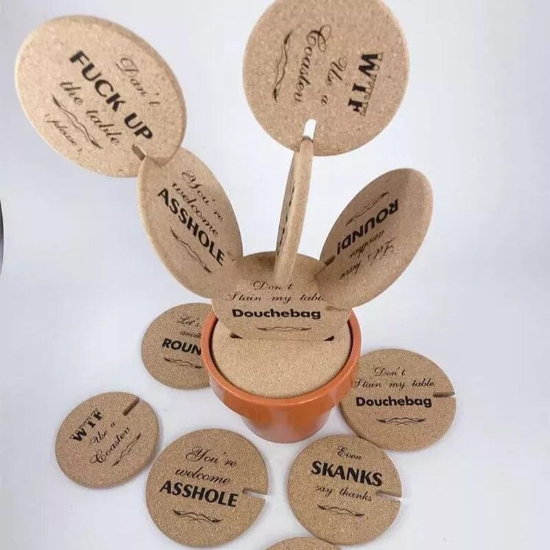 🎁 Funny Rude Cork Coasters-EchoDecor