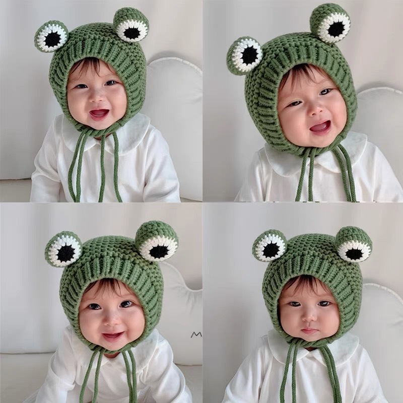 🐸Froggy Knitted Crochet Beanie Gift🎁-EchoDecor