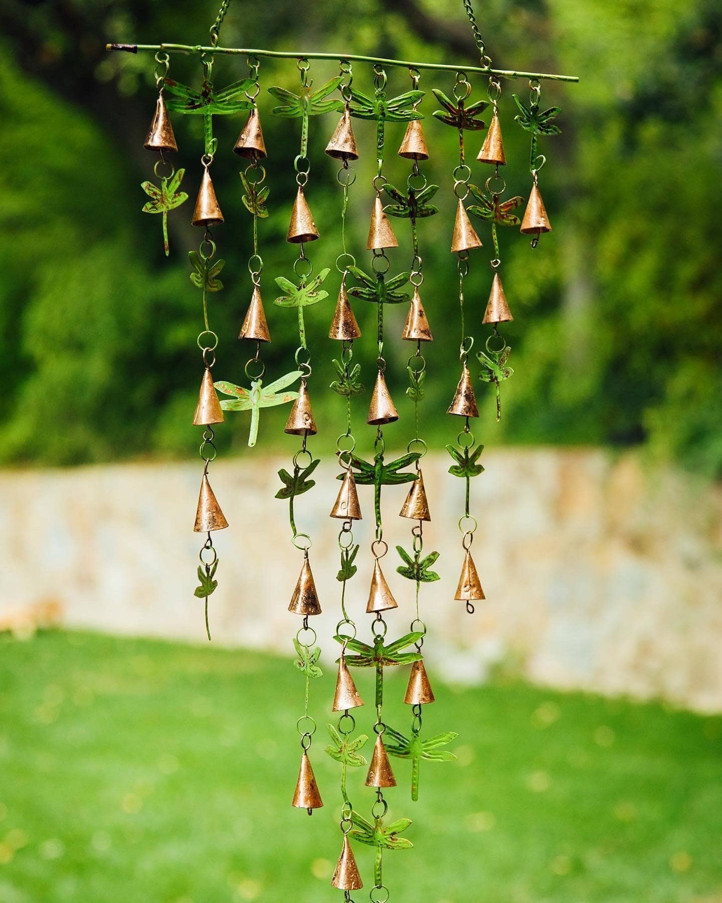 Shimmering Bells with Dragonflies-EchoDecor