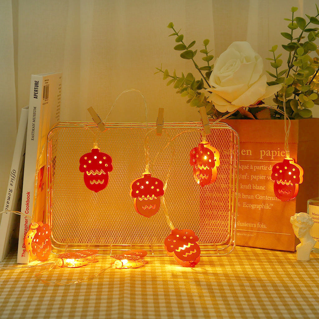 Metal Pine Cone String Lights-EchoDecor