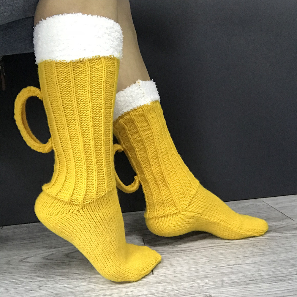 🍺Hand Knit 3D Beer Mug Socks-🤣Funny Gift🎁-EchoDecor