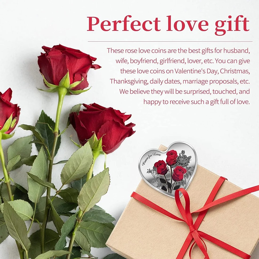 Rose Heart-Shaped Commemorative Coin❤️-EchoDecor