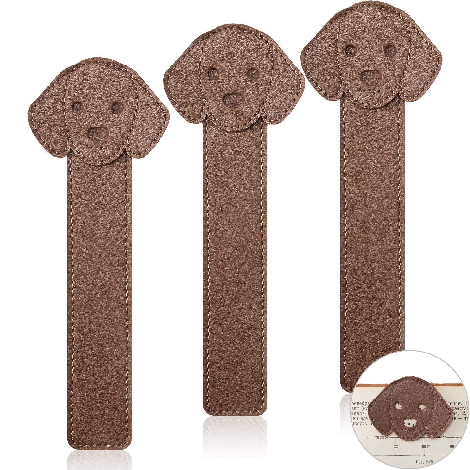 🐶PU Animal Puppy Bookmarks-3PCS-EchoDecor