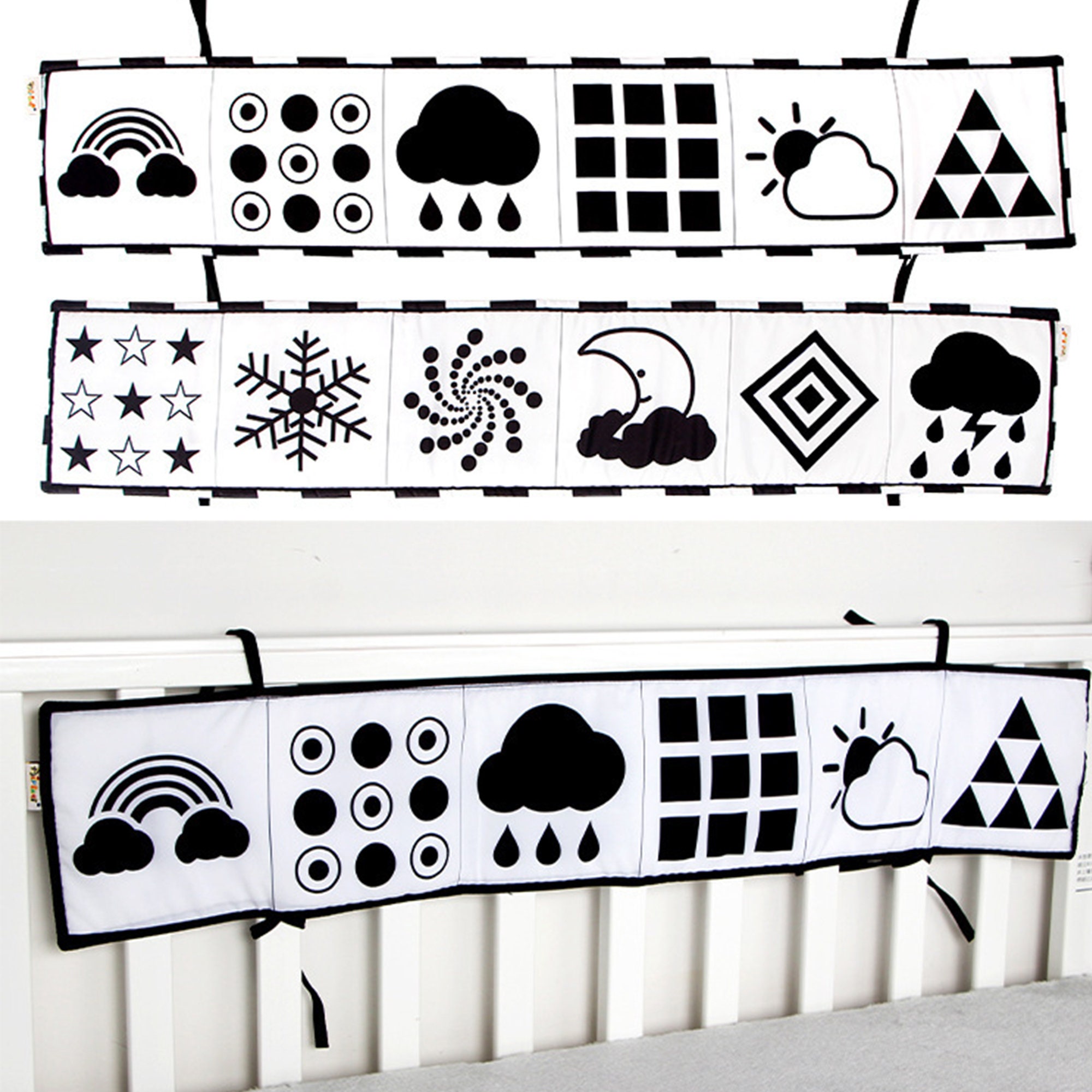 👶Sweet Cloth Book for Baby Early Education📕（ Black and White）-EchoDecor