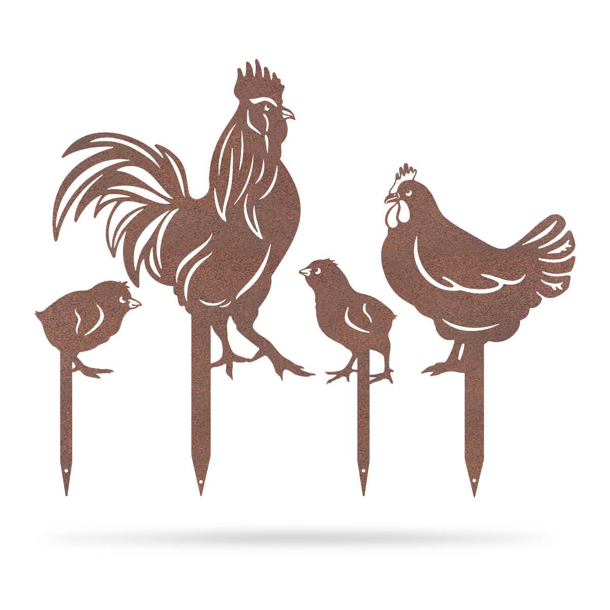 Garden Art - Chickens 4 Pack-EchoDecor