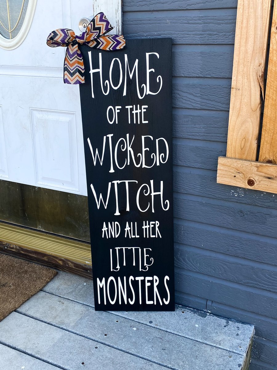 Home of wicked witch sign & all her little monsters sign-EchoDecor