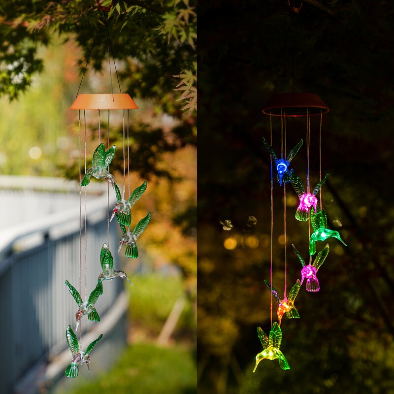 Solar-Powered Dangling Hummingbird Lights-EchoDecor