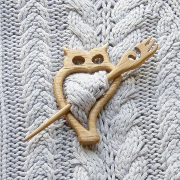🌸Brooch pin with wooden animal pattern (sweater clip)💘-EchoDecor