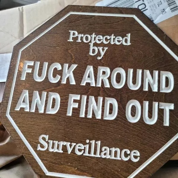 🔥New Year Promotion 49%OFF🎁Security Sign F ck Around and Find Out Sign