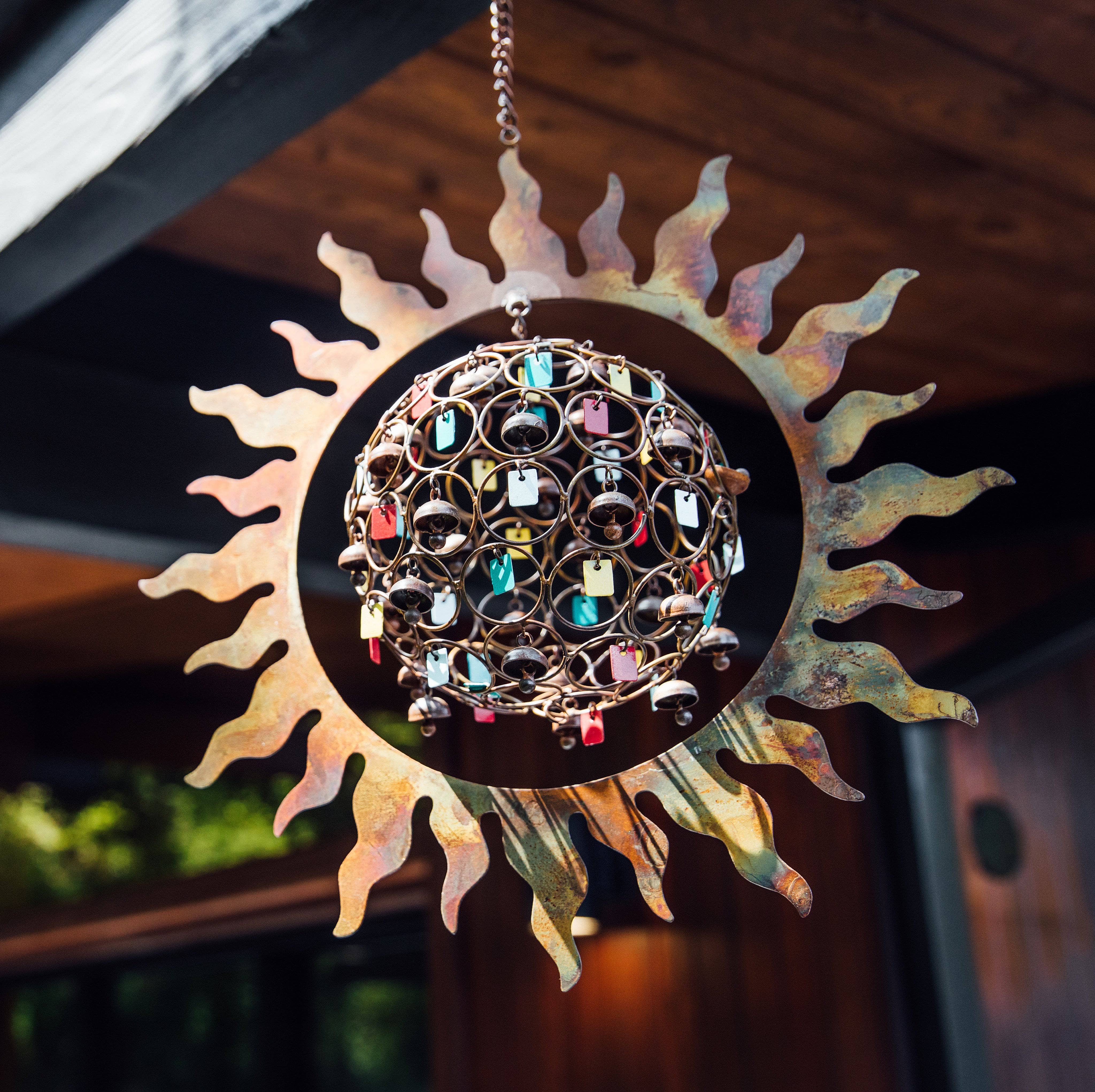 Sun with Ball and Dangles Wind Chime-EchoDecor