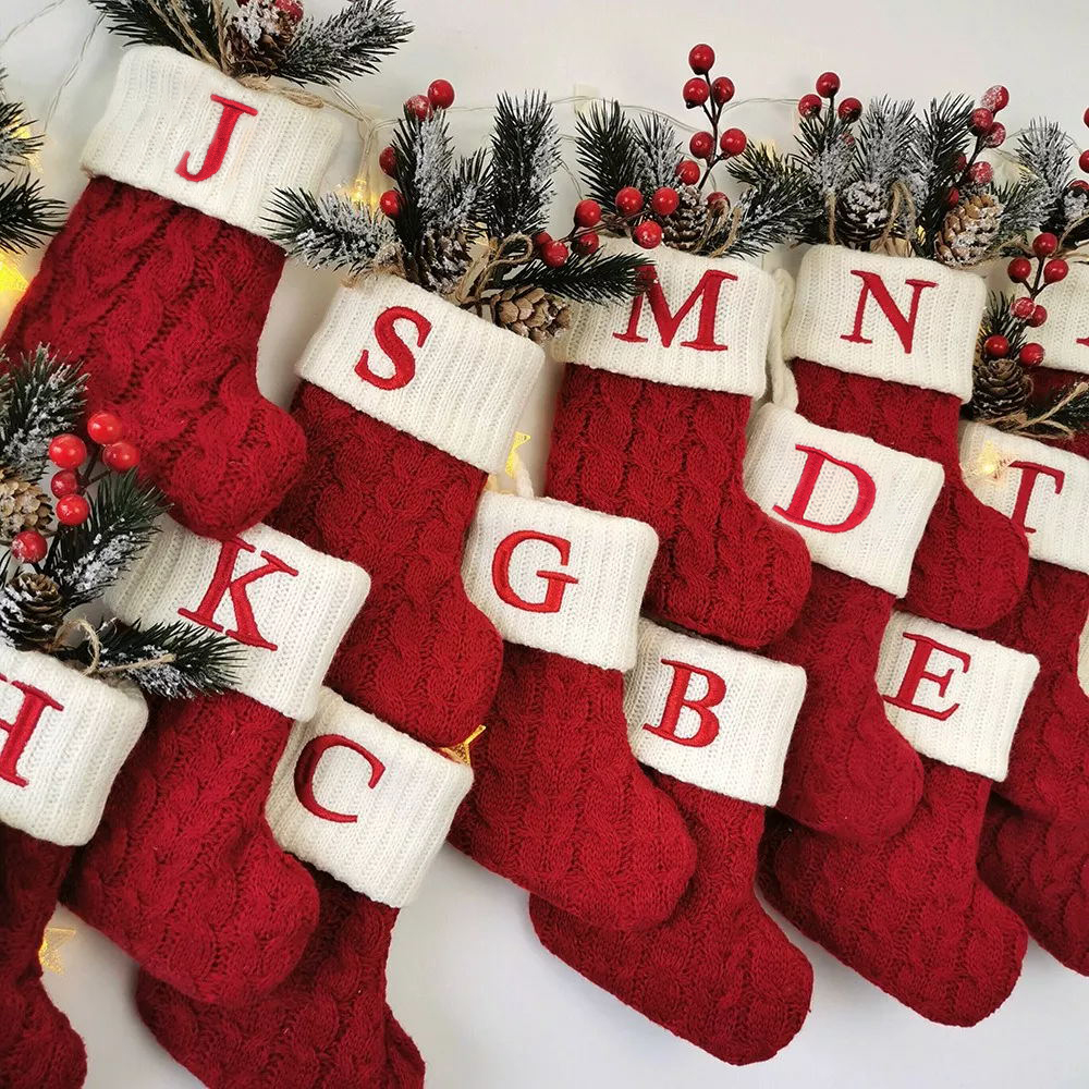 Letter Christmas Socks