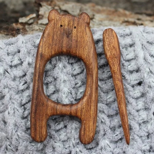 🌸Brooch pin with wooden animal pattern (sweater clip)💘-EchoDecor