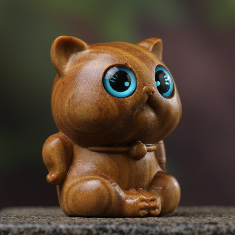 （Hot Sale -50% OFF)Sandalwood hand-carved wood cat-EchoDecor
