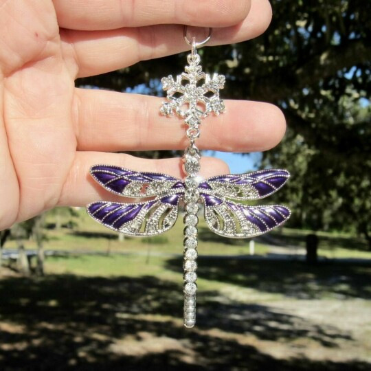 🧚Snowflake Dragonfly Glittering Ornament--Mirror Car Charm-EchoDecor